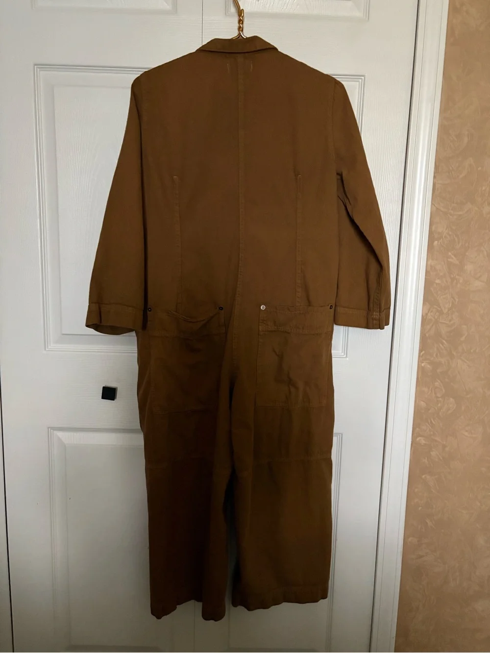 Free People Rust Brown Button-Up Utility Jumpsuit - Picture 3 of 4